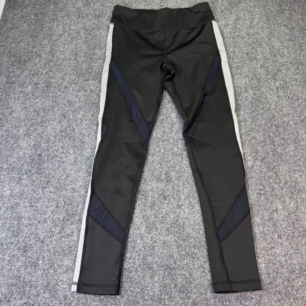 Tail Activewear Womens Black Mesh Panel Leggings Grey Side Stripe Small‎ TX6847